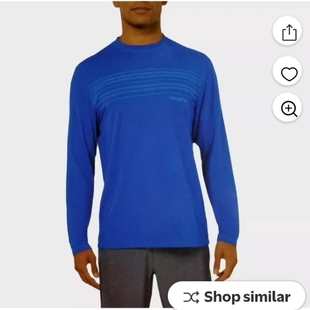 Hang Ten Men Rashguards Switchfoot Long Sleeve Tee Shirt Lt Blue